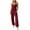 Wine, variant on Women's Jumpsuit All Season loose fit wide leg solid color with pockets fashionable casual soft fabric Red S