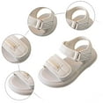 thumbnail image 7 of Zanarzt Beach Sandals for Girls Unisex Kids Summer Sandals Comfort Anti Slip Open Toe Adjustable Walking Beach Shoes White,US 10, 7 of 7