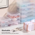 thumbnail image 3 of Novelinks Stackable Plastic Storage Box Containers Hobby Art Craft Organizer Rectangle Box for Pencil Crayon Beads Jewelry, Clear(6 M+6 S Inner), 3 of 8
