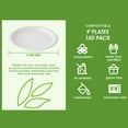 thumbnail image 3 of 150 Pack Paper Plates 9 inch 100% Compostable, Heavy-Duty Disposable Paper Plates Bagasse Natural Biodegradable Eco-Friendly Sugarcane（White）, 3 of 3