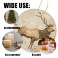 thumbnail image 3 of Funny Christmas Ornament,Elk In The Forest,Xmas Round Ceramic Pendant, 3 of 6