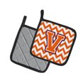 thumbnail image 2 of Carolines Treasures CJ1062-VPTHD Letter V Chevron Orange and Regalia Pair of Pot Holders, 7.5HX7.5W, multicolor, 2 of 2
