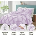 thumbnail image 6 of BedDecor 400TC 100% Egyptian Cotton 3PC Lilac Twin/Twin XL Size Diamond Ruffle Duvet Cover Set, 6 of 8