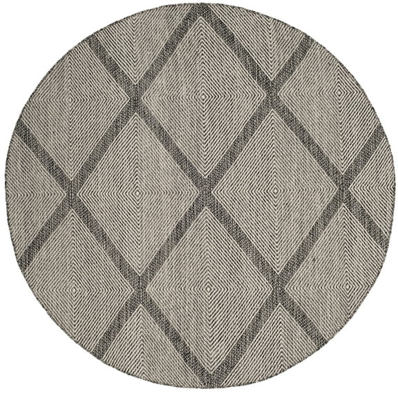 SAFAVIEH Montauk Bailey Geometric Cotton Area Rug, Black, 4' x 4' Round