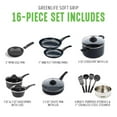 thumbnail image 2 of GreenLife 16 Piece Nonstick Cookware Set, Soft Grip Non-Toxic, Dishwasher Safe, Black, 2 of 5