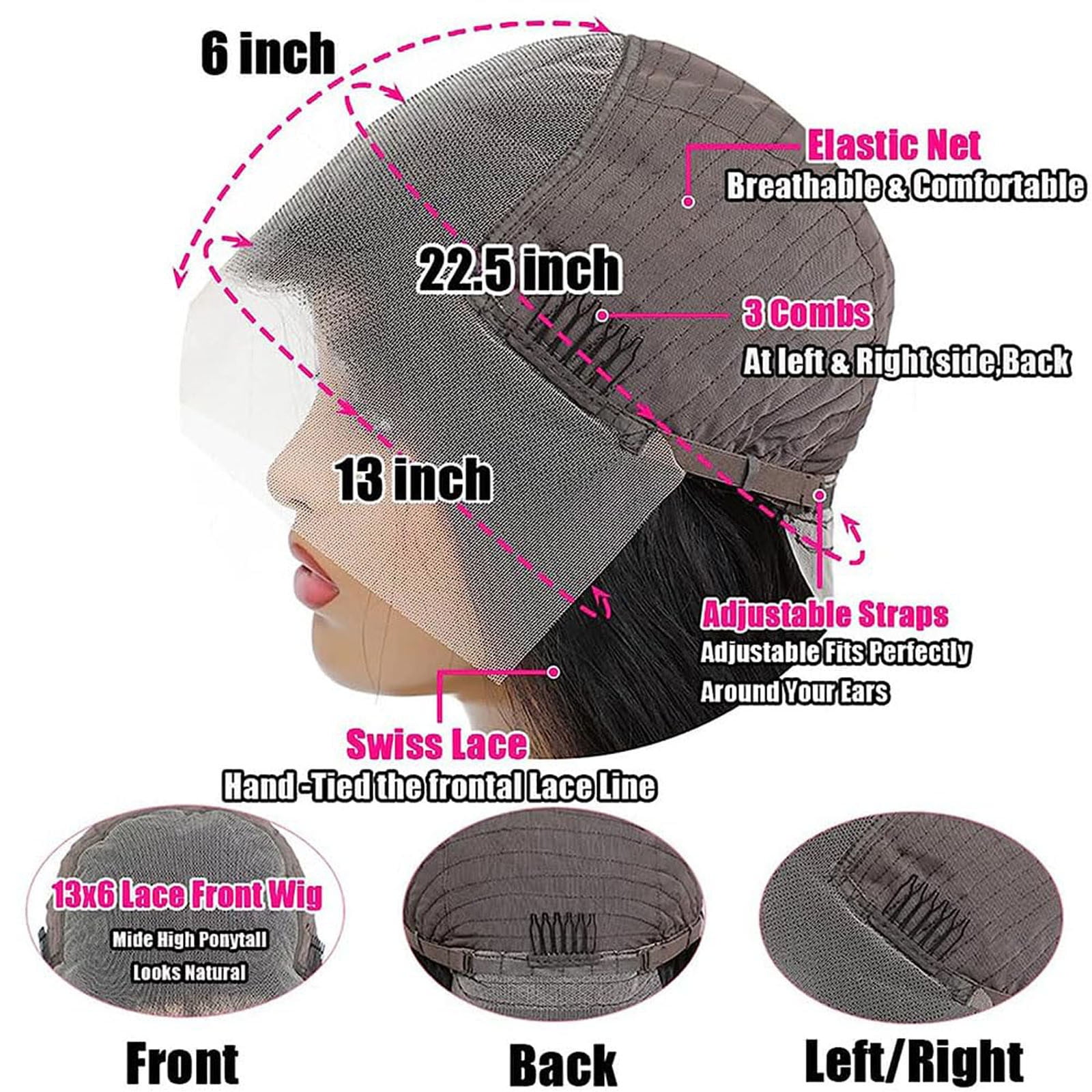 Weloille Wear and Go Glueless Wigs Bob Wig Human Hair Wigs for Black Women 13x6 Glueless Wigs Human Hair Pre Plucked Pre Cut Ready To Wear Lace Front Wigs Brazilian Loose Body Wave Wig