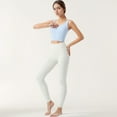 thumbnail image 3 of Women's Zip-Up Cropped Athletic Tank Top with Built-In Bra and Contoured Seam Design - Small, Light Blue, 3 of 6