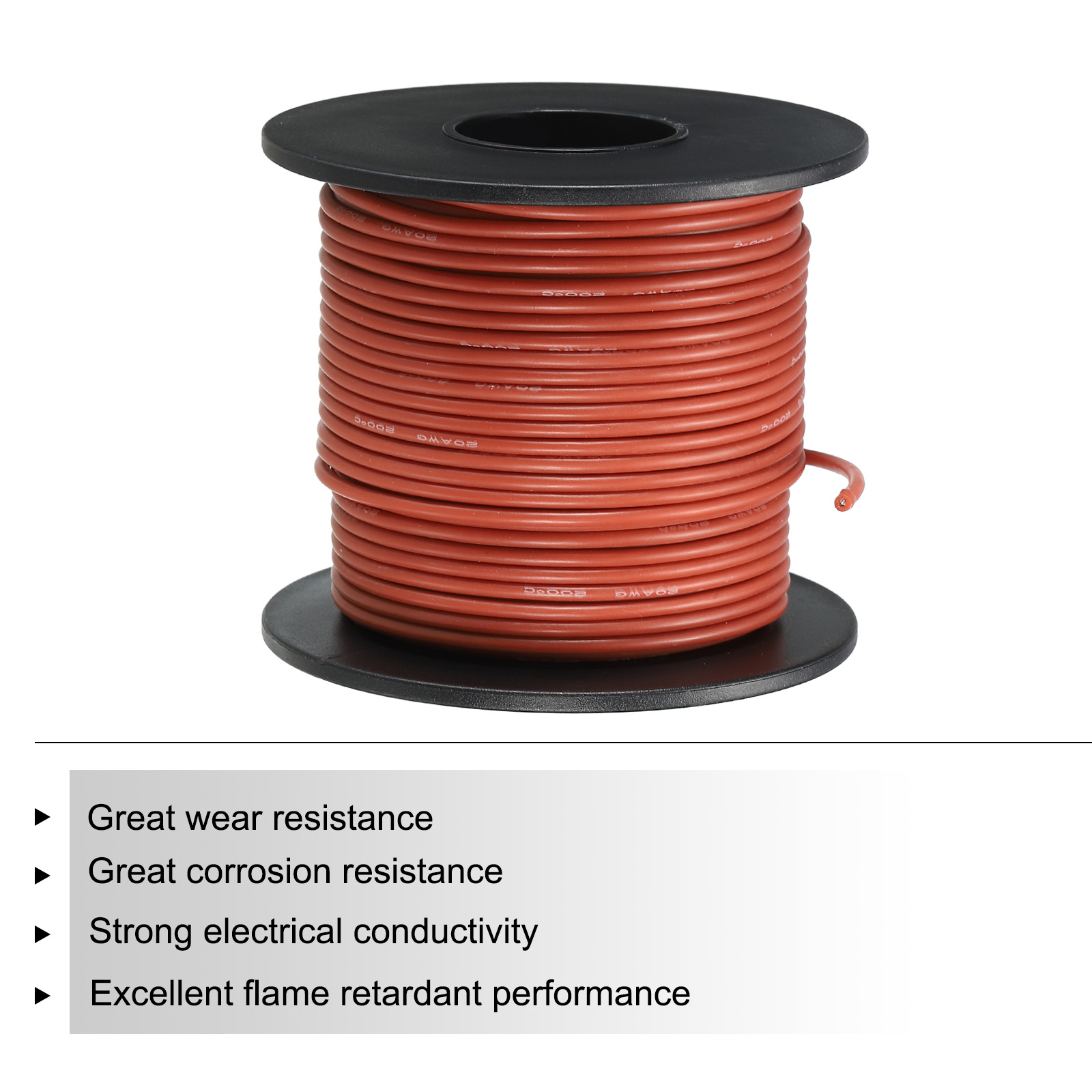 Silicone Wire 20AWG 20 Gauge Flexible Tinned Copper Standard High-Temperature Hookup Wire Brown 30m/98ft