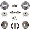 thumbnail image 1 of Transit Auto Front Rear Disc Brake Caliper Rotors Drums Ceramic Pads Shoes Wheel Cylinders and Hardware Kit (11Pc) for Car 2013-2014 Honda Fit EV with BATTERY (EV BEV) engine KC8-103310N, 1 of 11