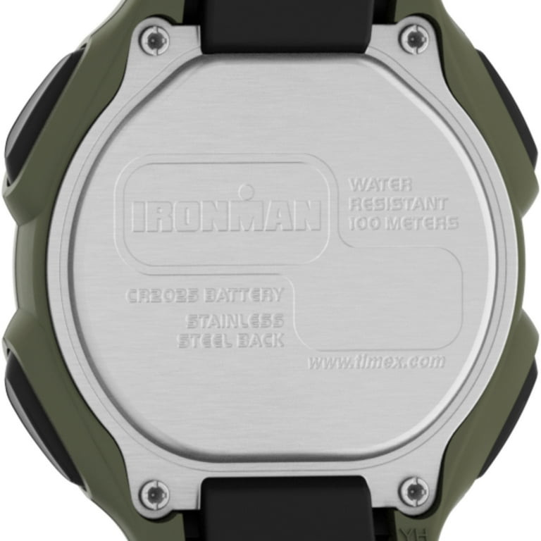 TIMEX Men's IRONMAN Classic 30 Black/Green 38mm Sport Watch, Resin Strap