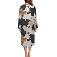 thumbnail image 3 of FOR U DESIGNS Cow Pattern Womens Nightgown Soft Long Sleeve Woven Housecoat Zip Up Duster Robe Sleep Dress Long Sleeve Night Shirts with Pockets, 2XL, 3 of 8