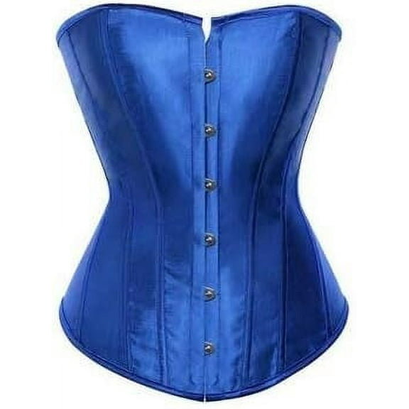 Plus Size Satin Bustier Corsets Top for Women,Gothic Lingerie Satin Lace up Boned Overbust Corsets Push Up Bodysuit Shapewear Outfit