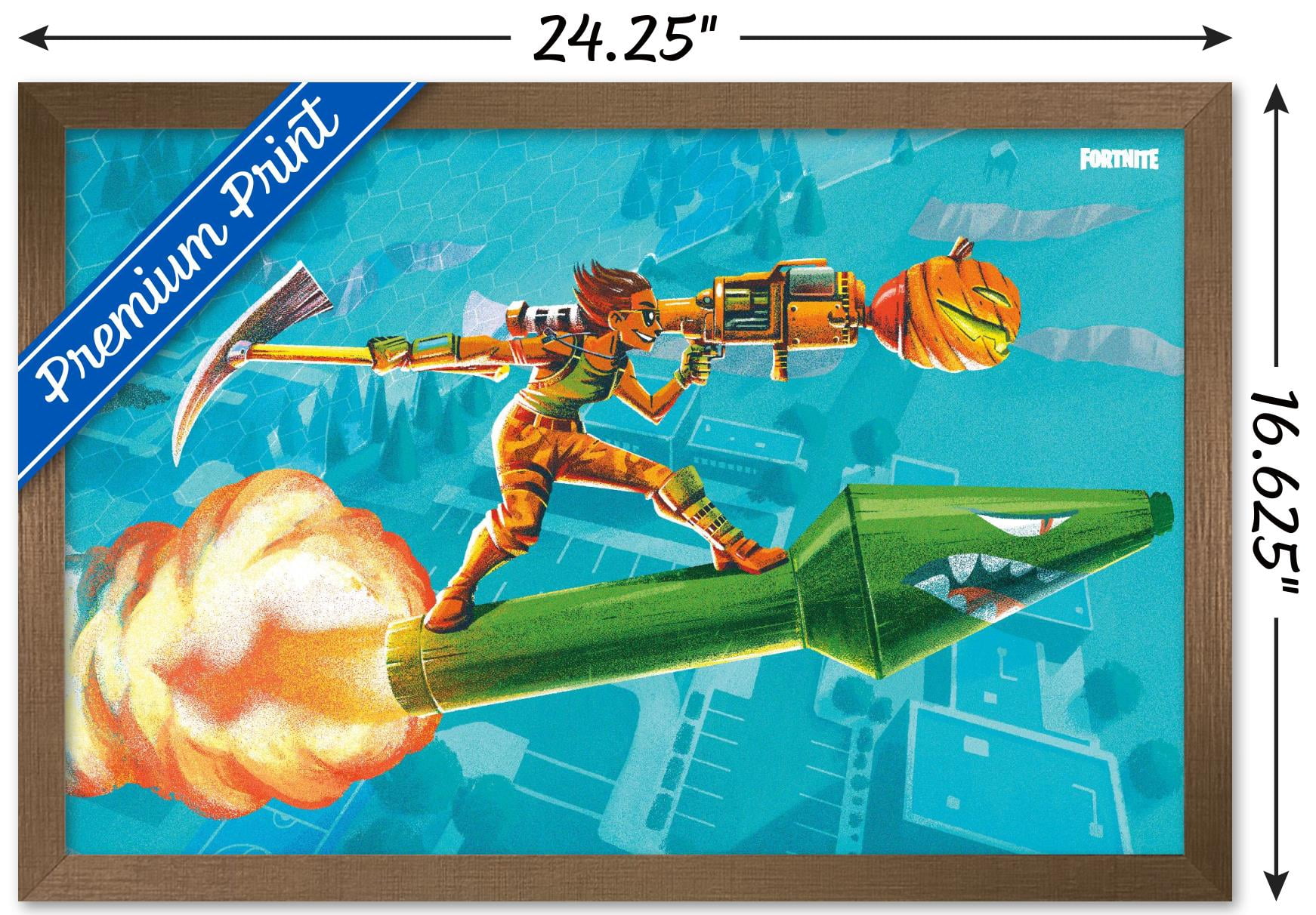 Fortnite - Multi- Rocket Wall Poster, 14.725" x 22.375", Framed