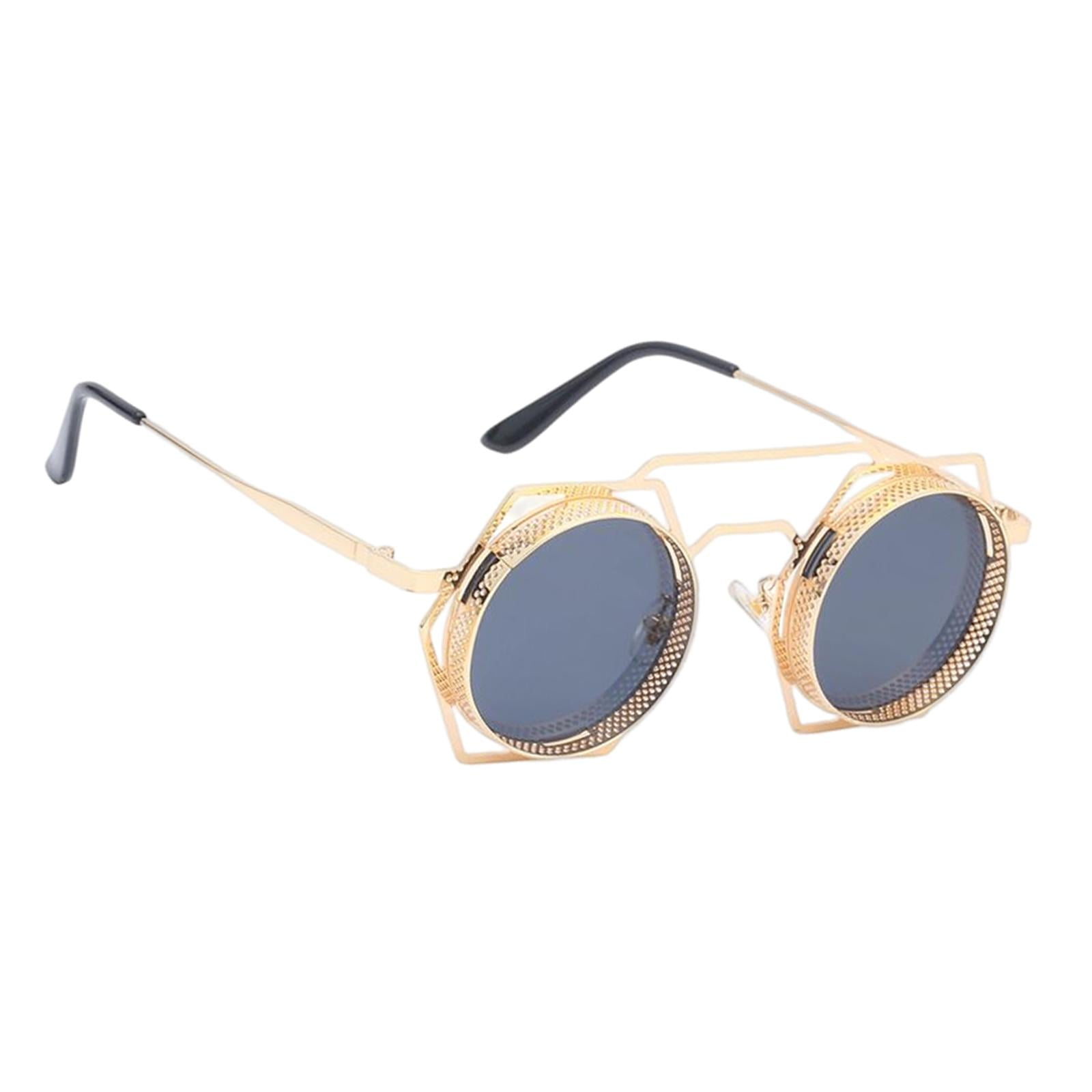 Small Round Steam Punk Sunglasses Vintage Alloy Frame Circle Mirror Glasses  Fashion Street Light Eyeglasses UV400 - Shop Calishades