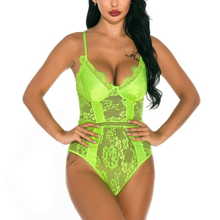 

Tfalo Lingerie For Women Pajamas For Women Sexy Underwear Eyelashes Lace Bra Pajamas Suspender Jumpsuit