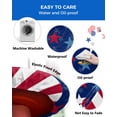 thumbnail image 3 of Memorial Day Independence Flag Celebration Fitted Round Tablecloths Elastic Edged Table Covers 36"-44",Blue Red Stars and Stripes Waterproof Dining Room Table Cloth for Kitchen Holiday Party Tables, 3 of 6