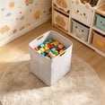 thumbnail image 6 of Large Capacity Linen Laundry Hamper with Wooden Handles Foldable Waterproof Storage Basket for Clothes Blankets, 6 of 6