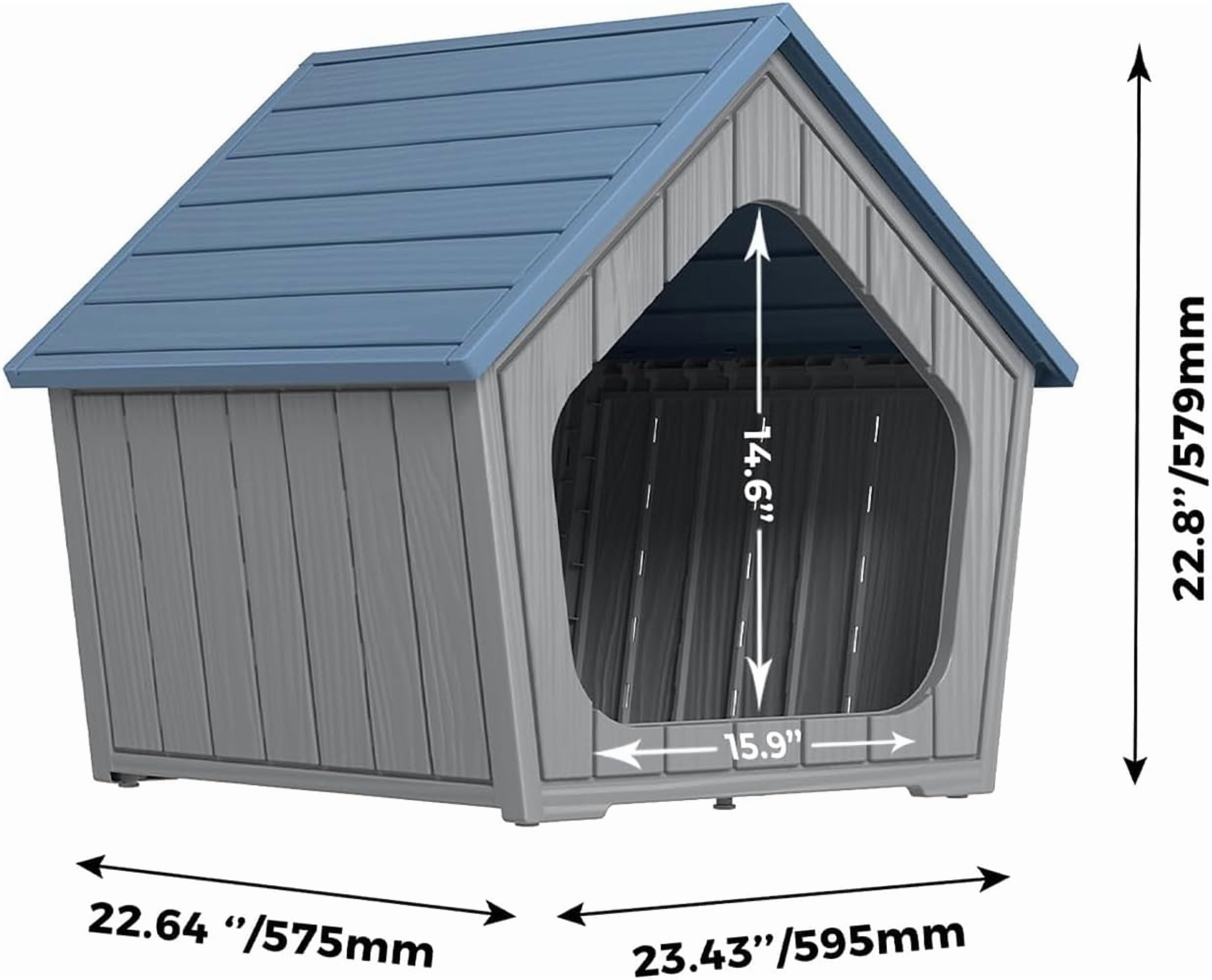 Dog House Indoor Outdoor Durable Resin Material Houses for Dogs Outside Weatherproof Cozy Small Dog Houses Pet Shelter for Patio, Porch, Living Room