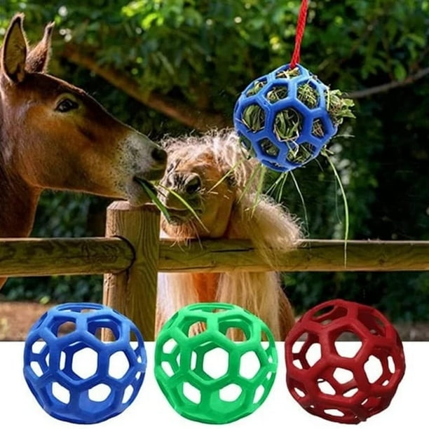 3 Piezas de Bolas de Heno para Caballos, Juguetes Alimentadores para Caballos, Bolas Alimentadoras para Cabras, Juguete de alimentación Colgante para Caballos, Cabras, Ovejas, alivia el estr