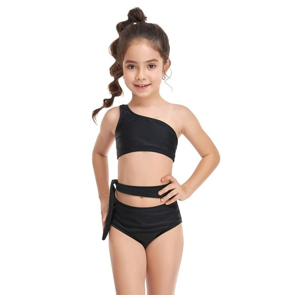 Dvkptbk Swimwear Women Cover Ups for Swimwear Women Parent-Child Ladies Split Two Piece Swimsuit High Waist Top Tie Swimwear Bikini Set
