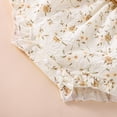thumbnail image 6 of Mercatoo Baby Girl Clothes Romper Puff Sleeve Floral Ruffle Ribbed Suspender Jumpsuit Toddler Girl Summer 2pcs Outfit, 6 of 6