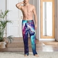 thumbnail image 2 of Sikiie Starry Multicolored Wolf Mens Pajama Pants Sleep & Lounge Pants, PJ Bottoms With elastic waistb and Pockets Medium, 2 of 6