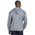 thumbnail image 2 of Sport-Tek F246 Tech Fleece Colorblock Hooded Sweatshirt, Grey Heather/True Navy, 2XL, 2 of 2