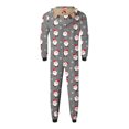 thumbnail image 5 of Odeerbi Christmas Onesie Pajamas for Family Holiday Sleep Jumpsuit Long Sleeve Family Christmas Pajamas Matching Sets Dad Fashion Lattice Print Plush Jumpsuit Sleepwear PJs Set Gray, 5 of 6