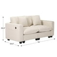thumbnail image 4 of WestinTrends Hearthside 70" Modular Corduroy Loveseat Sofa With USB/Type-C Ports and Side Pockets, Olive Green, 4 of 16