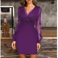 thumbnail image 2 of Galener mesh V-neck sequined evening dress, slimming and sexy dress, 2 of 4