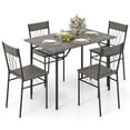 thumbnail image 2 of Costway 5PCS Dining Table Set for 4 Rectangular Kitchen Table & 4 Chairs with Metal Frame Cement Gray, 2 of 10