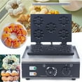 thumbnail image 5 of Fichiouy 1500W Waffle Donut Machine 5 Holes Nonstick Double-Sided Electric Plum Flower Shape Doughnut Maker for Snacks Desserts, 5 of 9