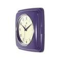 thumbnail image 4 of Infinity Instruments Retro Square Purple Plastic 9.25-inch Analog Wall Clock, 4 of 7
