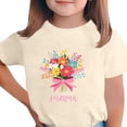 thumbnail image 1 of Zpanxa T-Shirts pour Tout-Petites Fille Imprimé Fête des Mères Col Rond Manches Courtes Haut Polyester Spandex 9-10 Ans, 1 of 5