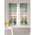 thumbnail image 3 of Coastal Turtle Tier Curtains 45 Inch Length,Sheer Curtains for Bedroom Living Room Window Summer Beach Nautical Ocean Waves Rod Pocket Drapes Kitchen Curtains Small Half Window 27.5"x45" 2 Panels, 3 of 7