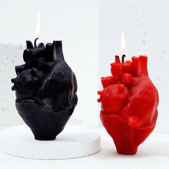 MTBLYS Heart Shaped Candle Aromatherapy Scented Candle Home Decoration Ornament Beeswax Wax 6X5X9Cm Living Room Kitchen Festive Decor