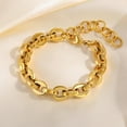 thumbnail image 4 of 18K Gold Plated Chain Bracelet for Women Adjustable Stainless Steel Link Bracelets Trendy Hypoallergenic Womens Bracelets for Her, 4 of 8