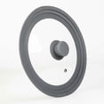 thumbnail image 2 of Universal Lid for Pots, Pans and Skillets - Tempered Glass with Heat Resistant Silicone Rim, Fits 11', 12' and 12.5' Diameter Cookware, Gray 2025, 2 of 5