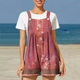 thumbnail image 2 of DDAPJ pyju Rompers for Women 2025 Trendy Boho Floral Shorts Jumpsuits Summer Casual Loose Sleeveless Bib Overalls Wide Leg Short Romper with Pockets Today Hot Pink L, 2 of 4