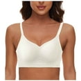 thumbnail image 2 of Riforla Women's Front Side Buckle Lace Edge Without Steel Ring Movement Seamless Gathering Adjustment Yoga Sleep Large Bra Sports Bras for Women White XL, 2 of 6