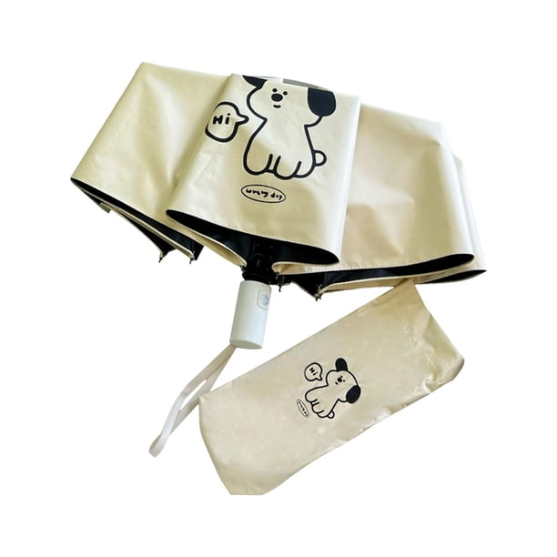 Paraguas plegable para mujer, ligero, resistente a la lluvia, con estampado de perro. automático