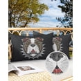 thumbnail image 2 of Pack of 2 Outdoor Pillow Covers, Abstract Bulldog Black Waterproof Square Throw Pillowcase Cushion Decorative Pillow Covers for Couch Patio Tent, 20x12 in, 2 of 6