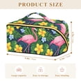 thumbnail image 4 of FORMRS Makeup Bag Travel Cosmetic Organizer for Women Fold Flat Zipper Pouch with Handle, Pink Flamingo Pattern, 4 of 8