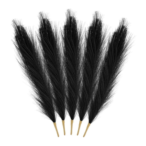 Uxcell 5Pcs Pampas Grass,17.7" Fake Pampas Grass for Home Decor,Wedding Decoration,Black
