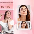 thumbnail image 4 of Portable USB Rechargeable LED Makeup Mirror, Folding Travel Compact with 3-Color Dimmable Touch Control & Double-Sided Magnification, Black/White/Pink, 4 of 8
