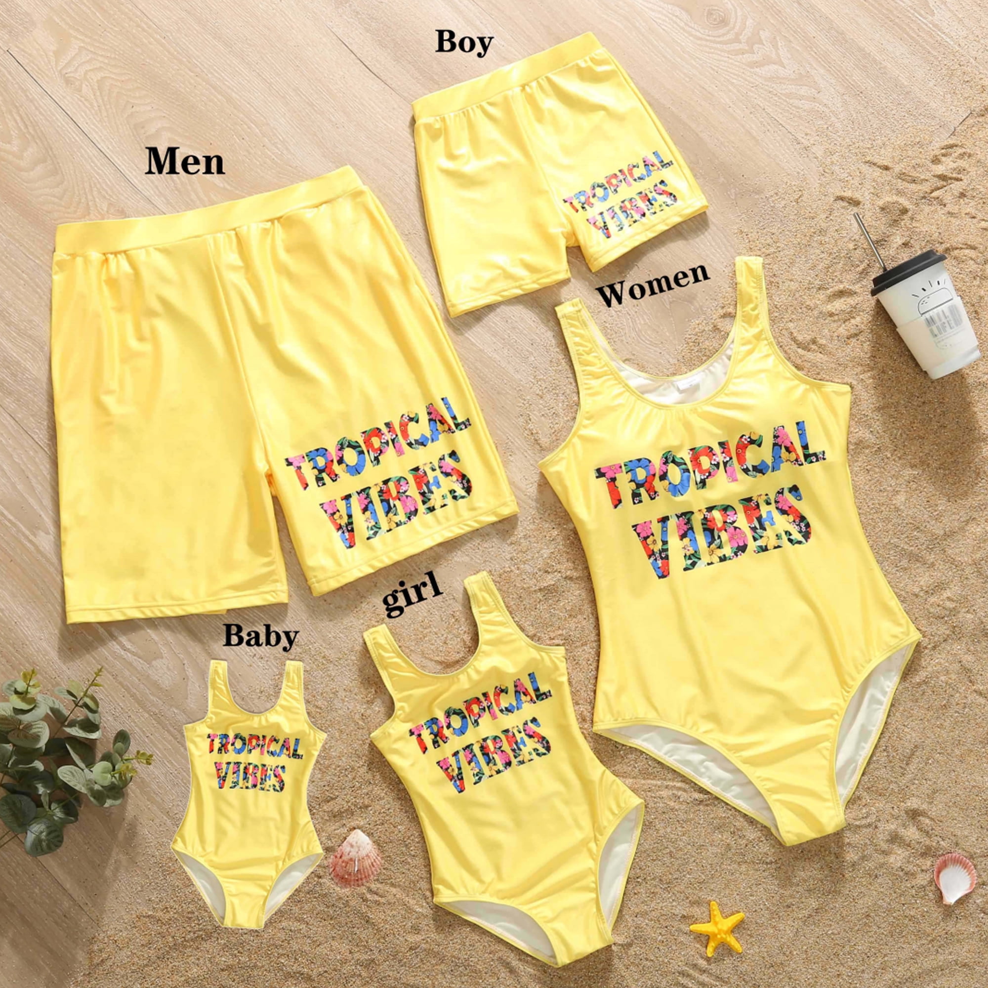 Xsylife Family Matching Swimsuit Set Two Piece V Neck Girls Bikini