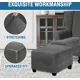 thumbnail image 3 of Stretch Hockerbezug rutschfester quadratischer Plüsch 27-32 Zoll grau, 3 of 8