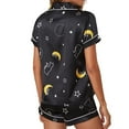 thumbnail image 3 of Defitshape Women's Cute Pajama Set Soft Pajamas 2 Piece Button Down Silky Comfy Satin Lightweight Lounge Set Style2 12, 3 of 4