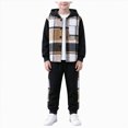 thumbnail image 4 of NOLDARES 4 Y 2Pcs Boys Clothes Sweatsuit Set Hoodie Flannel Plaid Shirt and Jogger Pants for Kids Fall Winter Spring Outfits, 4 of 4