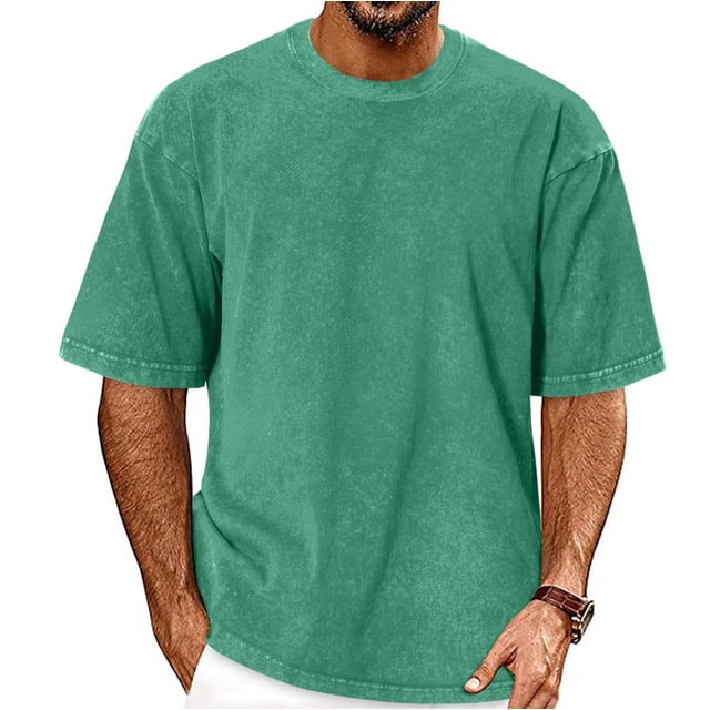 Camiseta ADOREJOY XL oversize vintage lavada verde claro